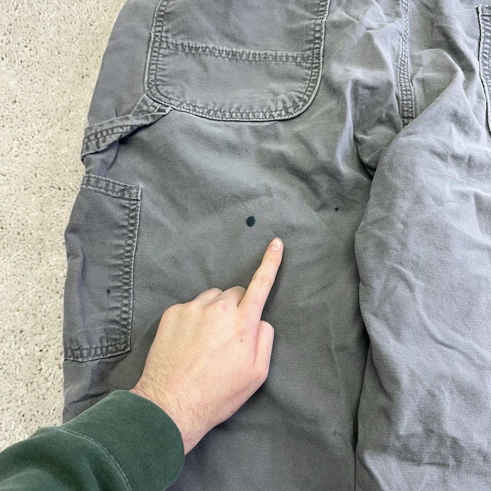 Carhartt Canvas Work Cargo Pants Mens Grey 40x30 B151-FAT Utility - Picture 4 of 12